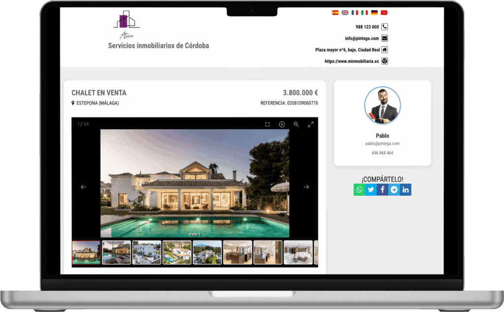 Publica en una web cualquier inmueble con tus datos de contacto Publica en una web cualquier inmueble con tus datos de contacto