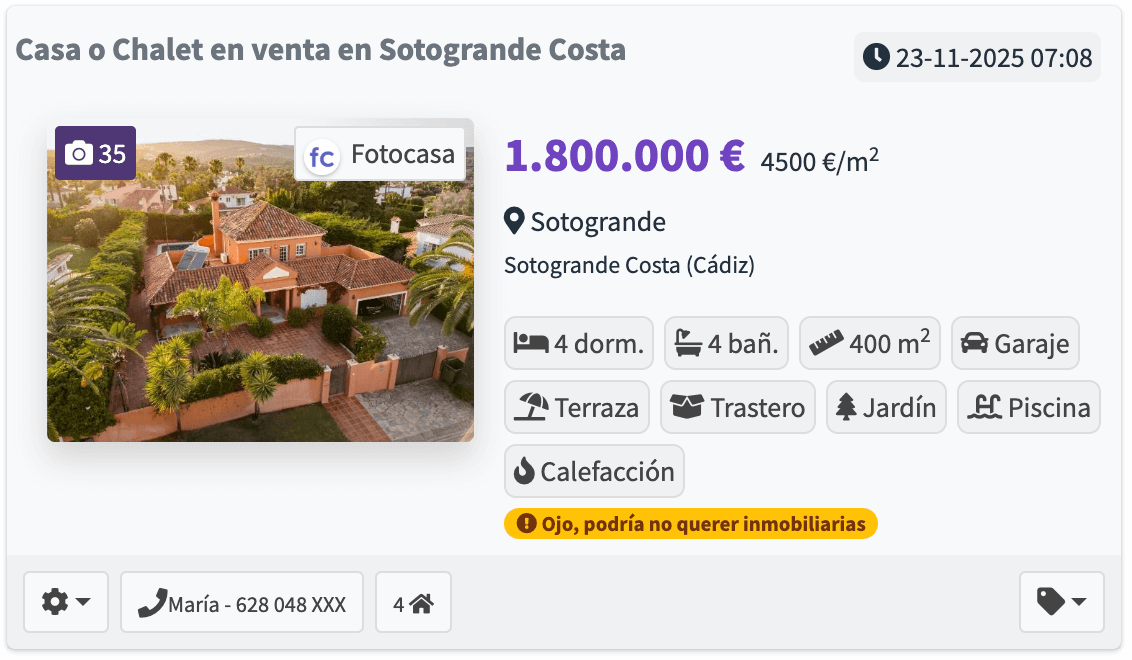 Detecta agencias encubiertas, llama a propietarios, detecta quien no quiere trabajar con agencais Detecta agencias encubiertas, llama a propietarios, detecta quien no quiere trabajar con agencais