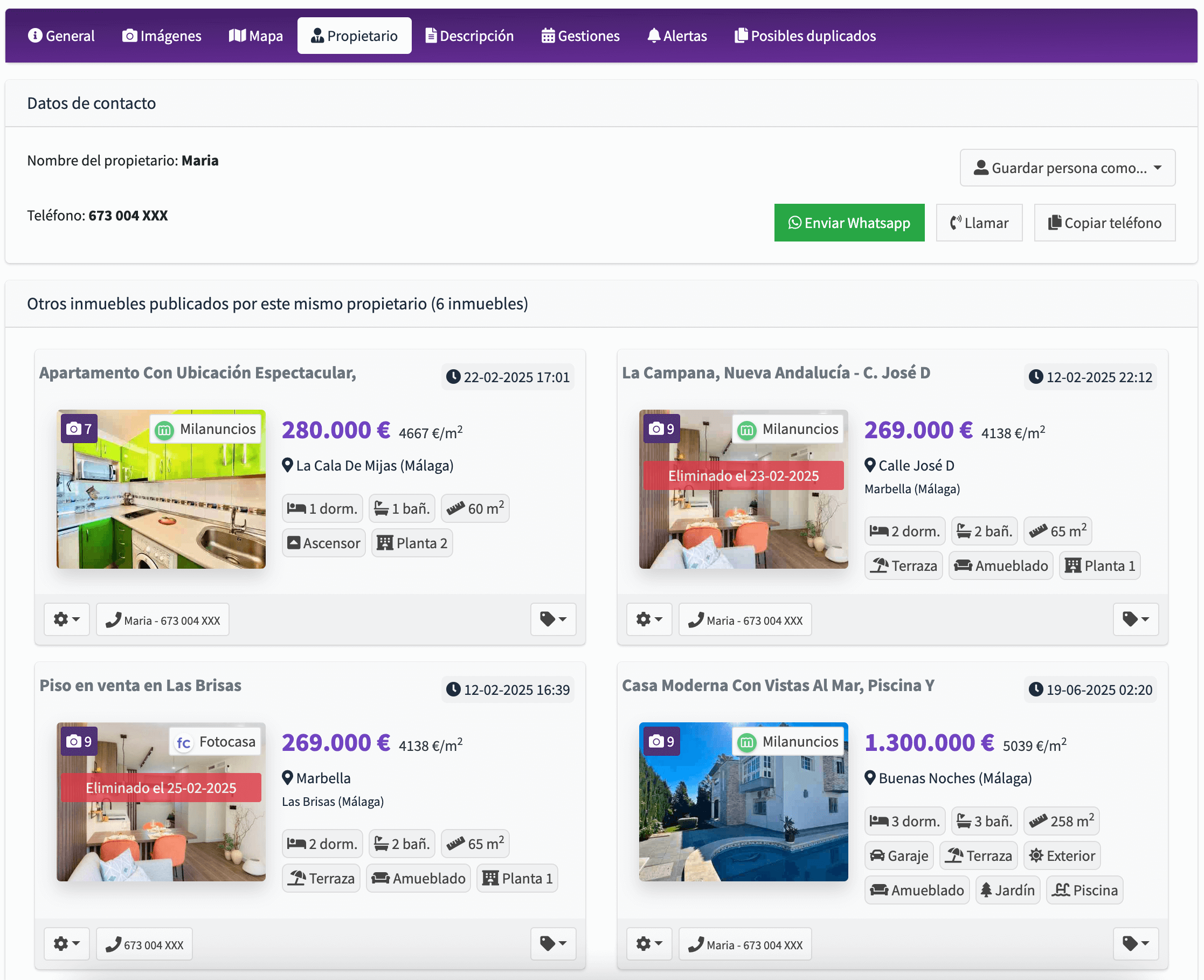 Contacta fácilmente con propietarios, analiza si son agencias encubiertas o envía whatsapps Contacta fácilmente con propietarios, analiza si son agencias encubiertas o envía whatsapps